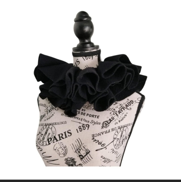Indies Vamp Avant Garde Black Wool Ruffle Collar - Picture 8 of 8